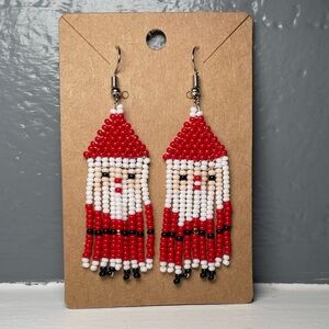 Huichol Beaded Santa Earrings